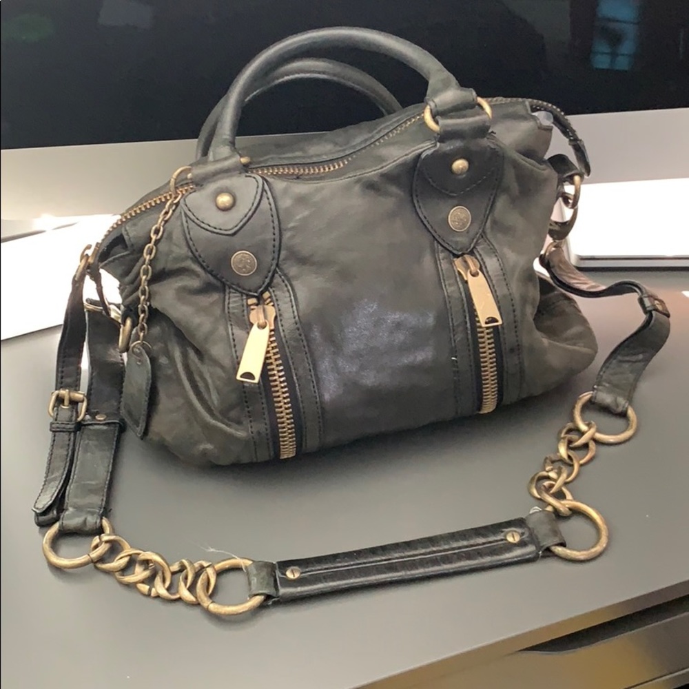 RARE 90’s Vintage Cynthia Rowley Black Leather Bag